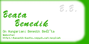 beata benedik business card